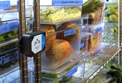 wireless sensor monitoring a walk-in freezer