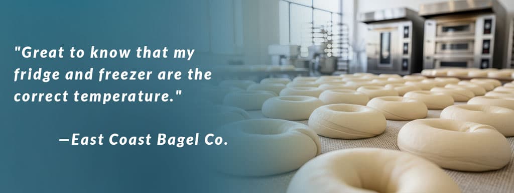 East Coast Bagel Co. testimonial about using Monnit to monitor fridge and freezer temperatures