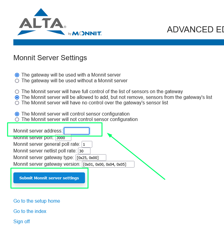 Edge Gateway Server Configuration