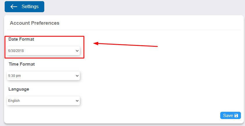 Select "Date Format"
