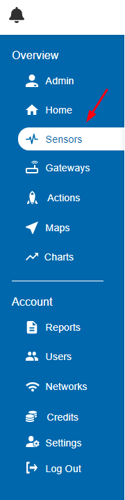 Select sensors tab